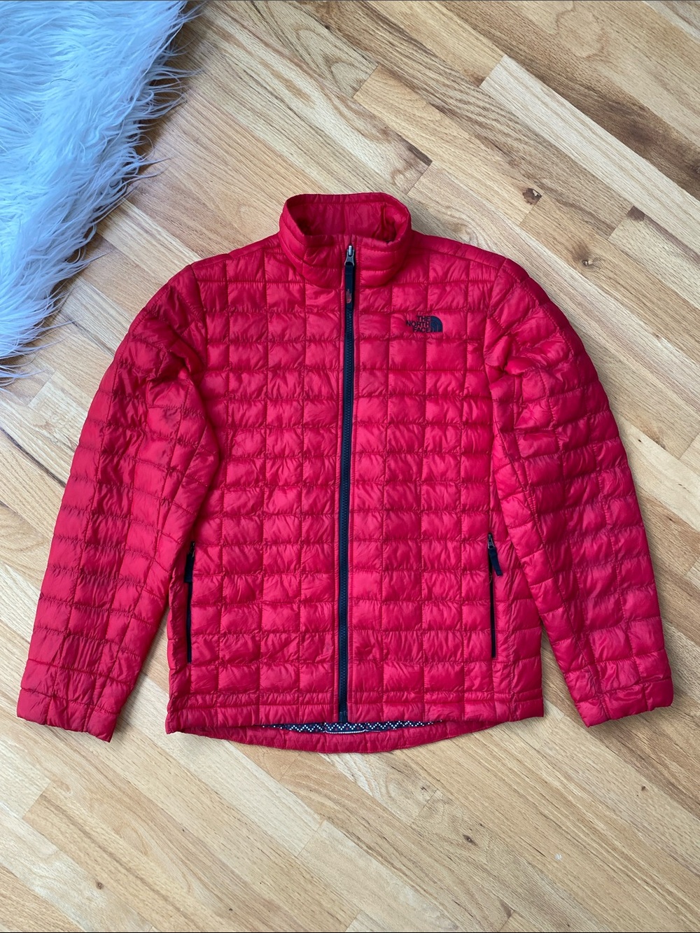The North Face Kids Thermaball Red Quilted Puffer Jacket Size 14 & 16